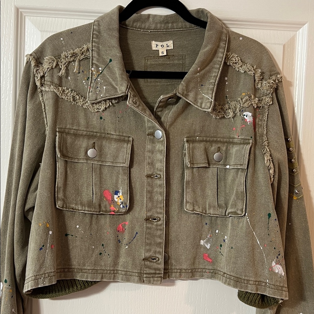 Pol Oversized Splatter Twill Jacket - image 3